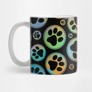 Colorful Paws in Circles Pattern Mug